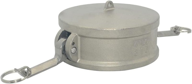Varmhus Trash Pump Adapter Dust Cap/Dust Cover,Type DC Cam and Groove Hose Pipe Fitting Coupler,Stainless Steel 316 (4") - Image 2